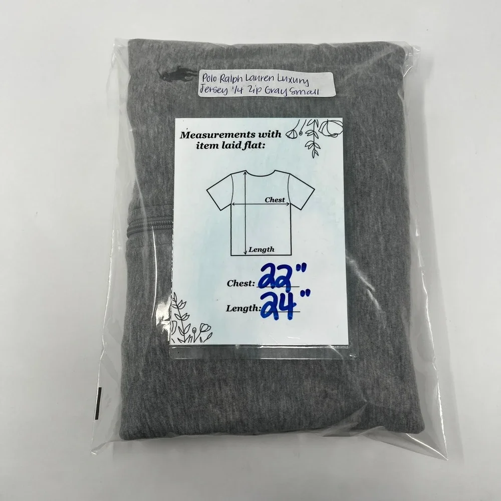 Polo Ralph Lauren Luxury‎ Jersey Quarter Zip Pullover Gray Mens Small Logo